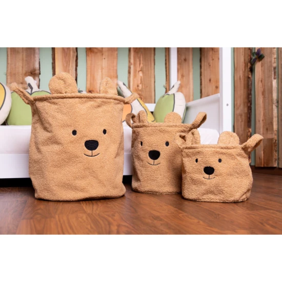 Childhome Teddy Beige 3 ks – 3 db plüss Teddy tárolókosár szett
