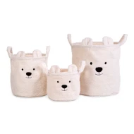 Játéktároló kosarak 3 db Teddy Off White 3 ks
