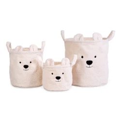 Játéktároló kosarak 3 db Teddy Off White 3 ks