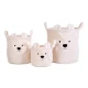 Childhome Teddy Off White 3 ks – 3 db plüss Teddy tárolókosár szett