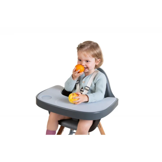 Childhome Anthracite – ABS tálca szilikon alátéttel az Evolu etetőszékhez