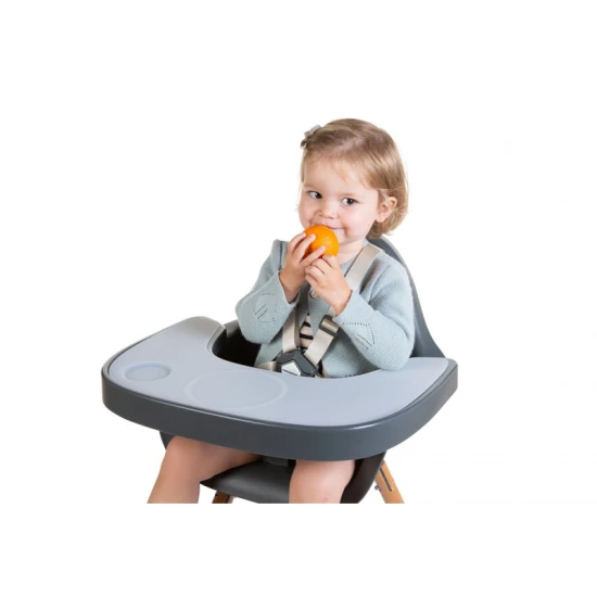 Childhome Anthracite – ABS tálca szilikon alátéttel az Evolu etetőszékhez