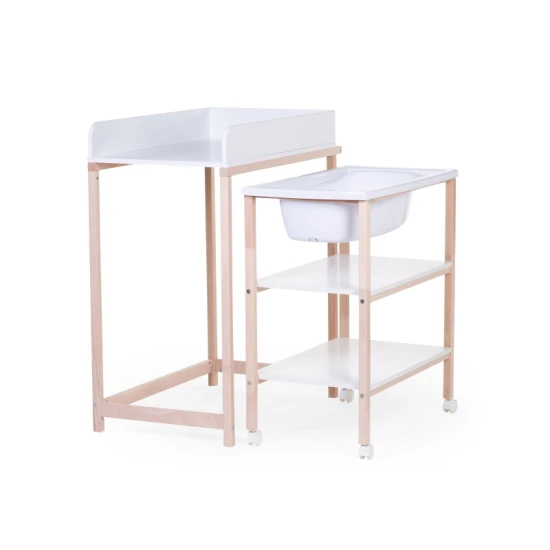 Pelenkázó pult káddal White Natural Childhome White Natural – pelenkázó pult fürdetőkáddal