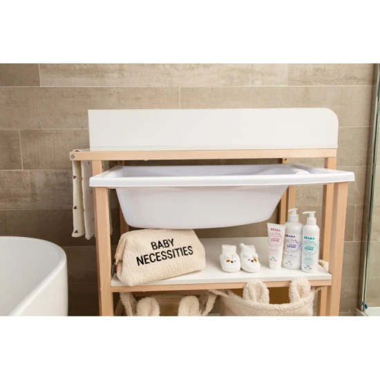 Pelenkázó pult káddal White Natural Childhome White Natural – pelenkázó pult fürdetőkáddal