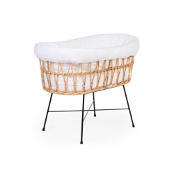 Rattan mózeskosár kovové nohy Jersey Ecru