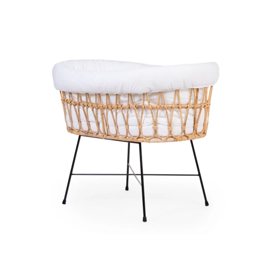 Childhome kovové nohy Jersey Ecru – rattan mózeskosár matraccal