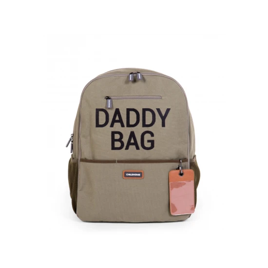 Childhome Daddy Bag Canvas Khaki – pelenkázó hátizsák apukáknak