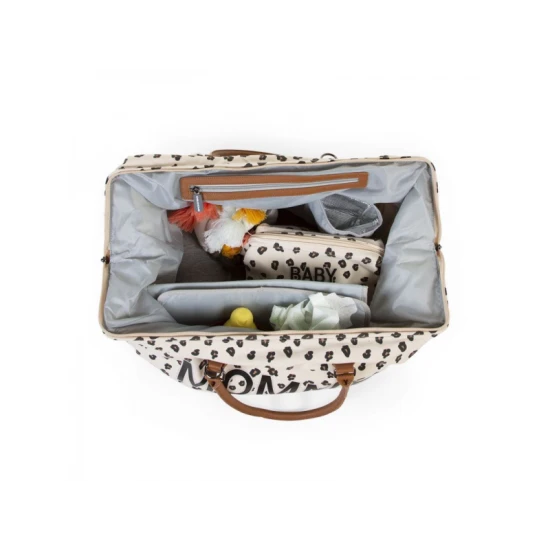 Childhome Mommy Bag Canvas Leopard – pelenkázó táska 55×30×40 cm