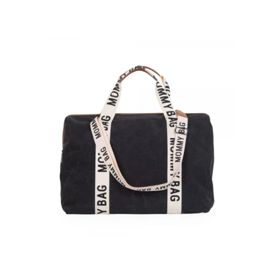 Pelenkázó táska Mommy Bag Canvas Black Childhome Mommy Bag Canvas Black – pelenkázó táska 55×30×40 cm