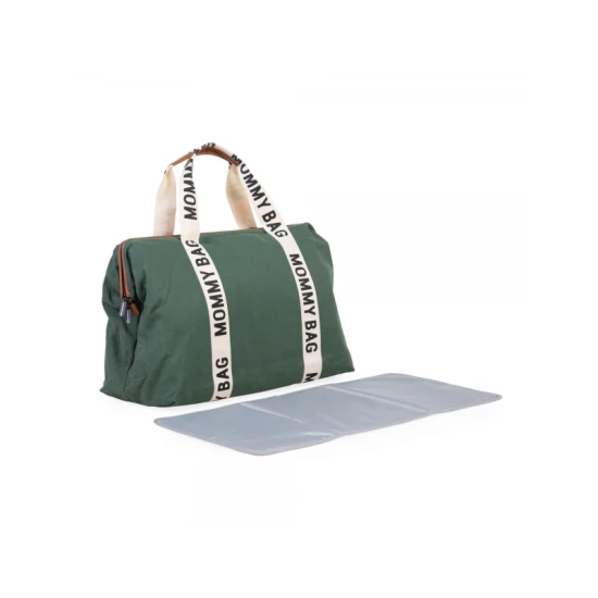 Pelenkázó táska Mommy Bag Canvas Green Childhome Mommy Bag Canvas Green – pelenkázó táska 55×30×40 cm