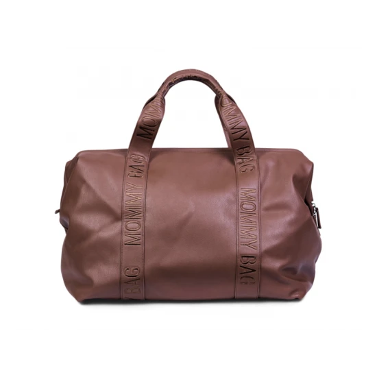 Childhome Mommy Bag Signature Vegan Leather Dark Brown – pelenkázó táska 55×30×40 cm