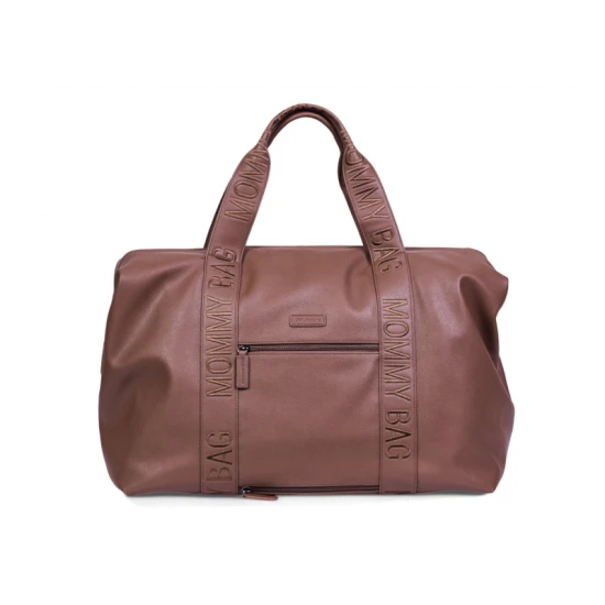 Childhome Mommy Bag Signature Vegan Leather Dark Brown – pelenkázó táska 55×30×40 cm