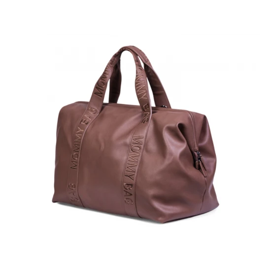 Childhome Mommy Bag Signature Vegan Leather Dark Brown – pelenkázó táska 55×30×40 cm