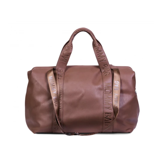 Childhome Mommy Bag Signature Vegan Leather Dark Brown – pelenkázó táska 55×30×40 cm