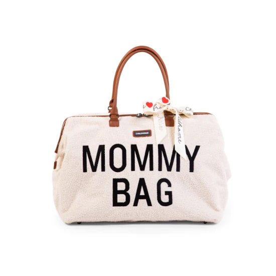 Childhome Mommy Bag Teddy Off White – pelenkázó táska 55×30×40 cm