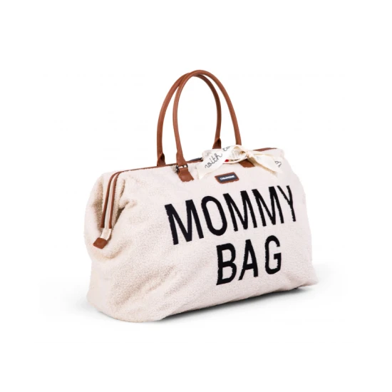 Childhome Mommy Bag Teddy Off White – pelenkázó táska 55×30×40 cm