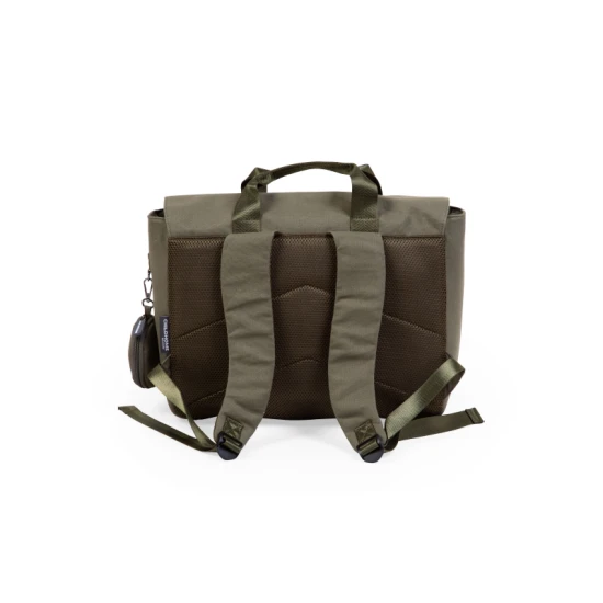 Iskolatáska Canvas Khaki Childhome Canvas Khaki – iskolatáska fényvisszaverő esővédővel 39×31×12 cm