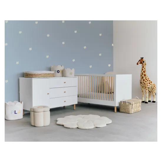 Childhome Játékkosár Virág törtfehér 30x30x30 cm Gyönyörű és funkcionális virágkosár gyerekszobába.