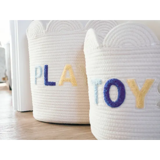 Childhome Játékkosár Virág törtfehér 30x30x30 cm Gyönyörű és funkcionális virágkosár gyerekszobába.