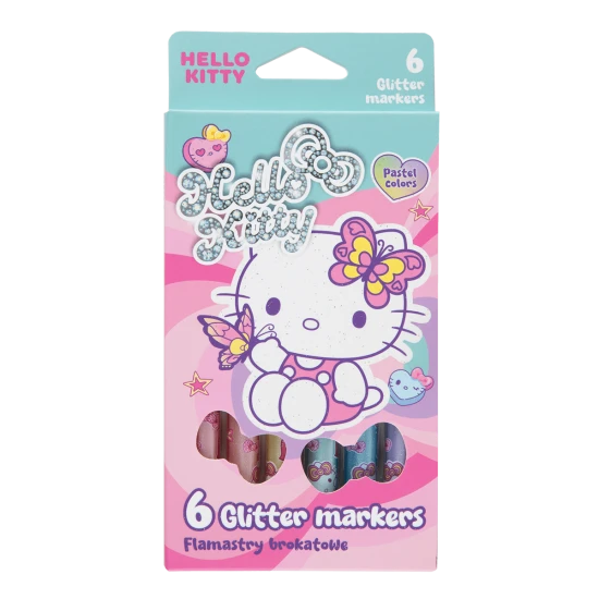 Csillogó filctollak Hello Kitty Pastel Pink 6 db