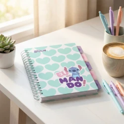 B5-ös spirálfüzet Stitch Pastel fülekkel