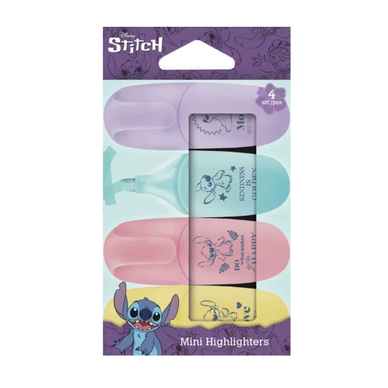 Kiemelés stílusosan - Stitch pasztell mini highlighter 4 db