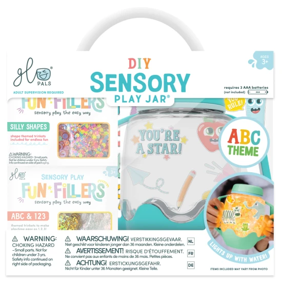 Világító ABC érzékszervi palack kiegészítőkkel