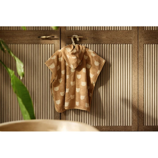 Jollein Poncsó törölköző froté Jacquard Teddy Bear