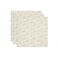 Textilpelenka 3 db 70x70 cm Animals Olive Green