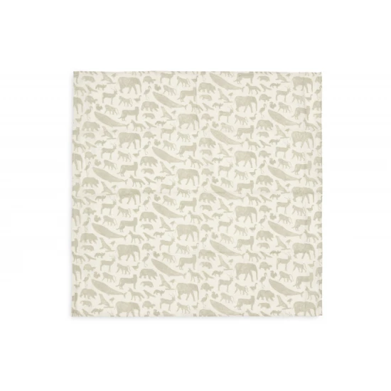 Textilpelenka 3 db 70x70 cm Animals Olive Green Textilpelenka 3 db 70x70 cm Animals Olive Green