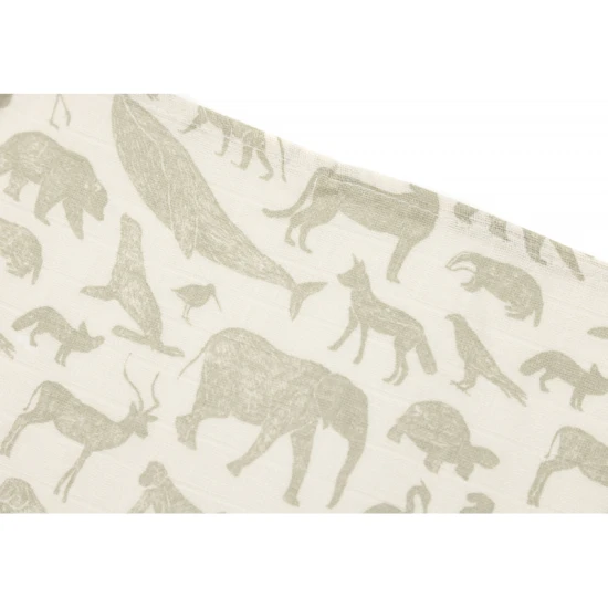 Textilpelenka 3 db 70x70 cm Animals Olive Green Textilpelenka 3 db 70x70 cm Animals Olive Green