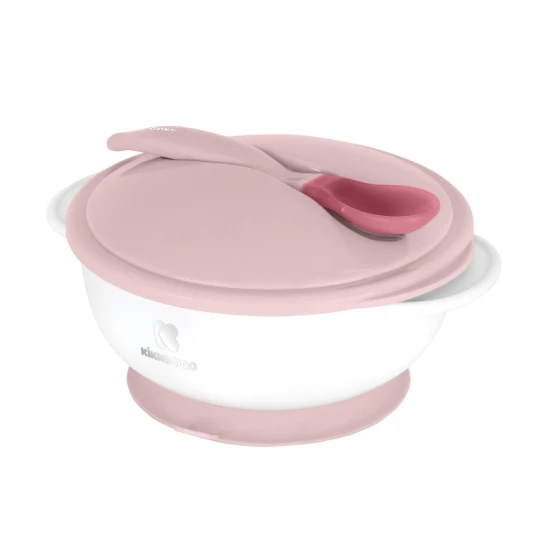 Tál tapadókoronggal, fedéllel és hőérzékelős kanállal Pink - KikkaBoo 31302040076KB