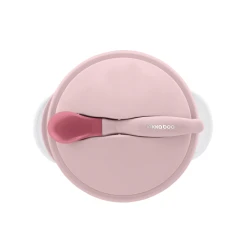 Tál tapadókoronggal, fedéllel és hőérzékelős kanállal Pink