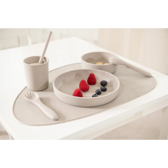 5 részes étkészlet Platinum Silicone Sand - KikkaBoo 31302050002KB
