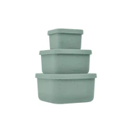 Uzsonnás doboz szett 3 db Platinum Silicone Sage