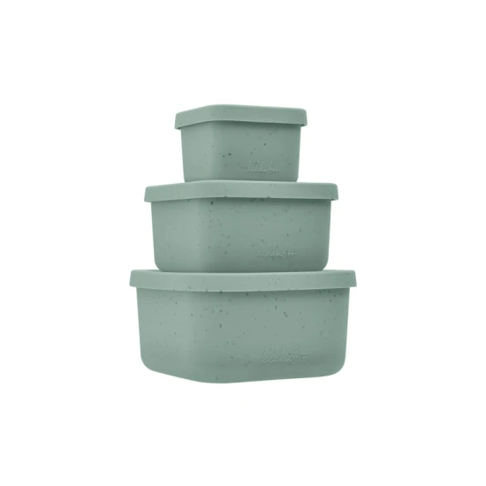Uzsonnás doboz szett 3 db Platinum Silicone Sage - KikkaBoo 31302050009KB