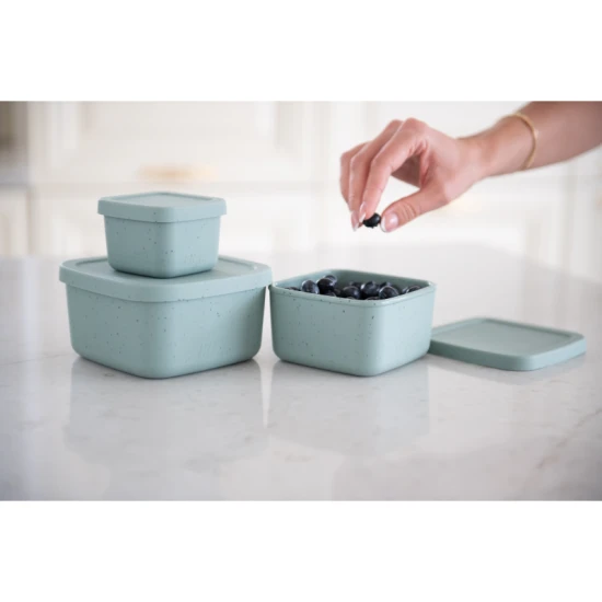 Uzsonnás doboz szett 3 db Platinum Silicone Sage - KikkaBoo 31302050009KB
