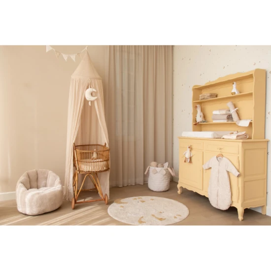 Muszlin baldachin kiságy fölé Little Dutch Pure Soft Beige 250 cm
