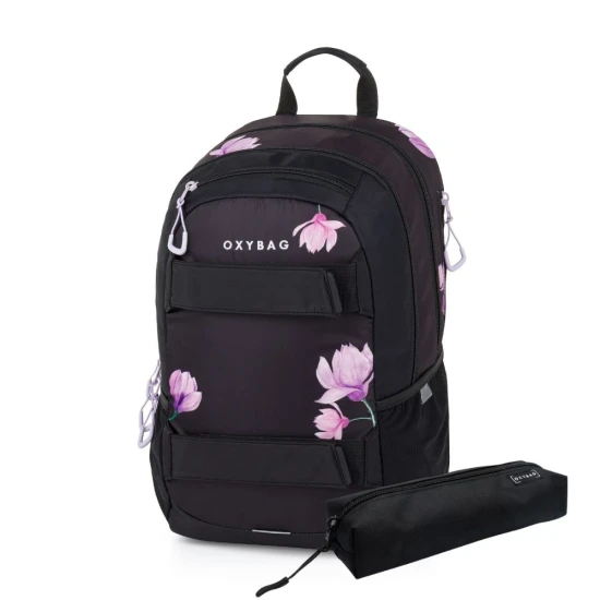 OXY Sport diáktáska tolltartóval Flowers Pink OXY Sport diáktáska tolltartóval Flowers Pink – Oxybag 8-39726E
