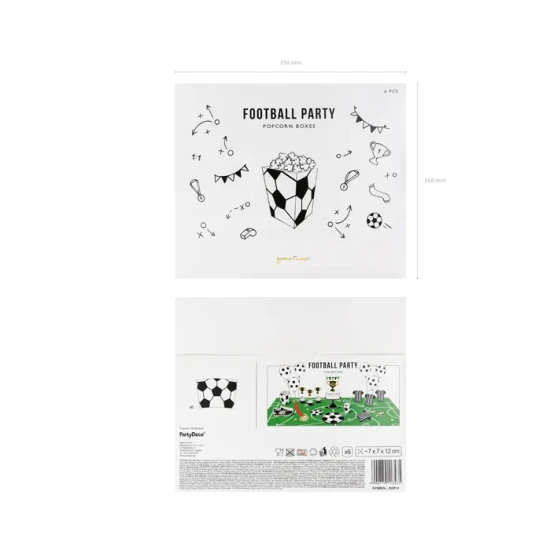 Kis uzsonnás dobozok futballlabdákkal.