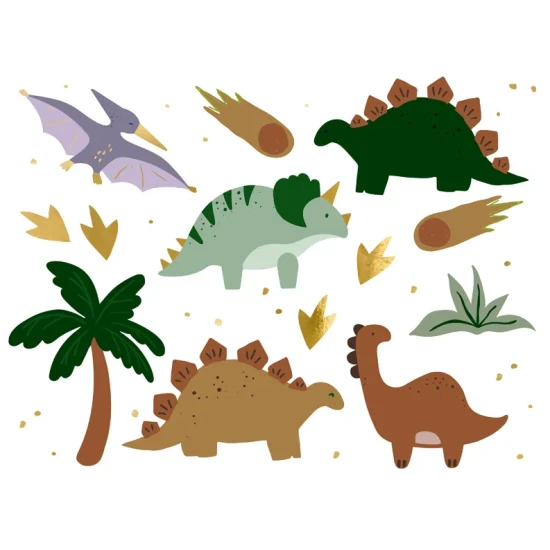 Ideiglenes dinoszaurusz tetoválások kis kalandoroknak.