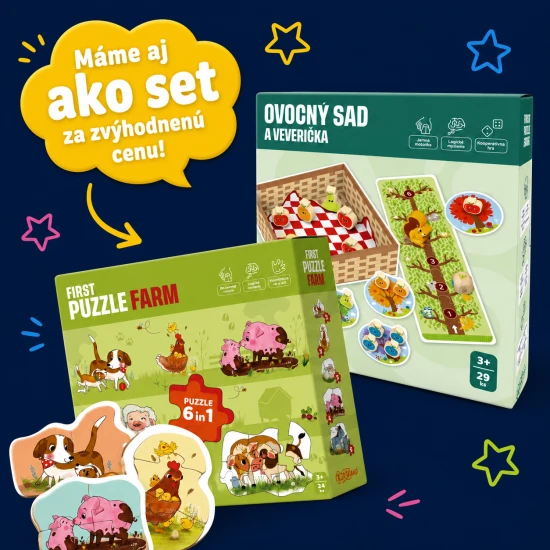 Első farmos puzzle 6 az 1-ben farmállatokkal és kicsinyeikkel
