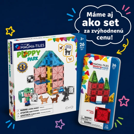 MAGNA-TILES mágneses készlet utazáshoz.