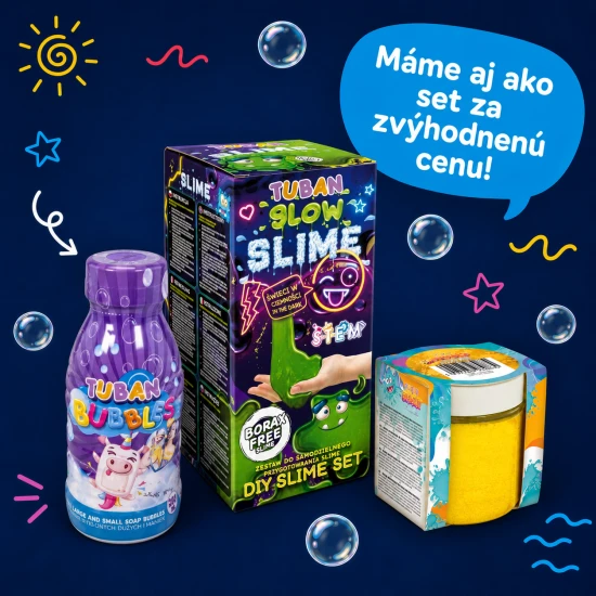 DIY Slime Kit a Glow in the dark iszap készítéséhez gyermekek számára. Készítse el saját iszapját.